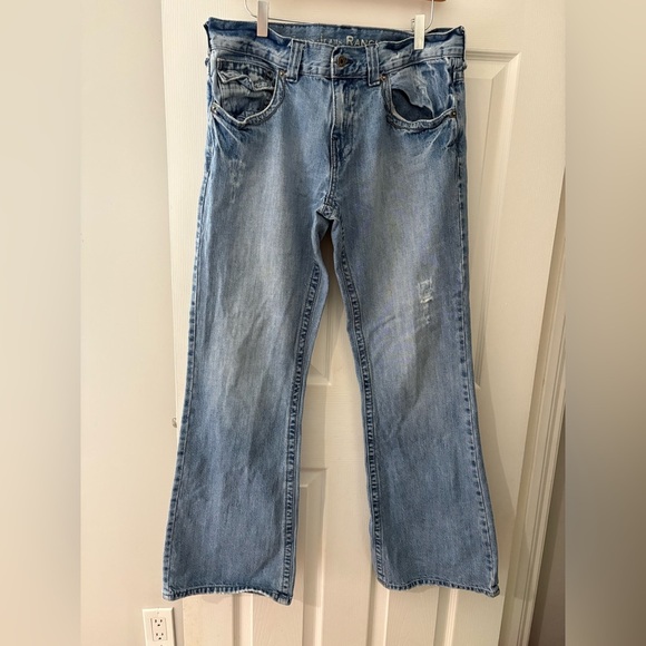 Guess jeans Rancho flare destroyed pocket jeans size 33x32 - Picture 2 of 10